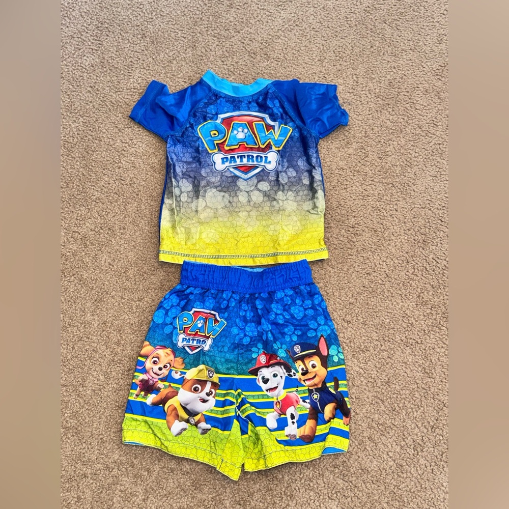Paw Patrol Blue and Yellow Kids Swim Shorts and Top
